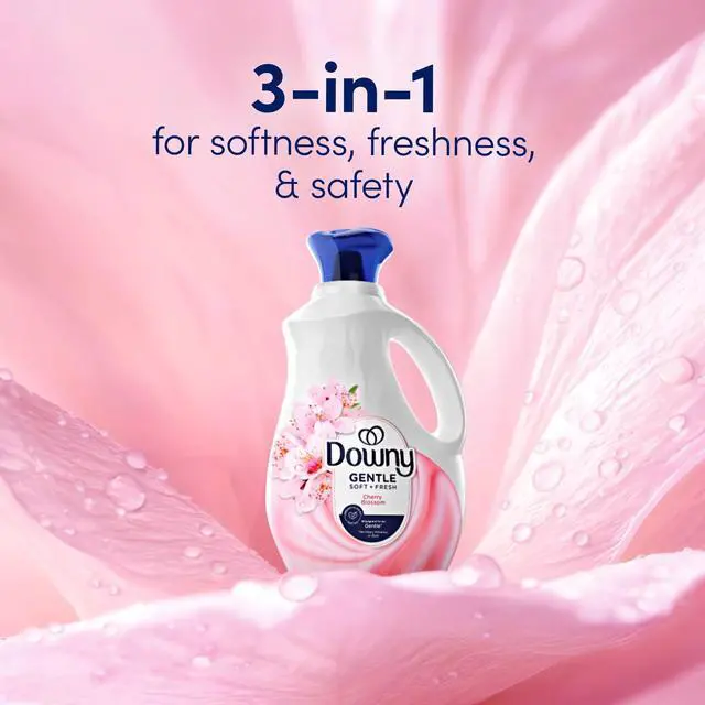 Alt view image 3 of 6 - Downy Gentle Soft and Fresh Liquid Fabric Softener, Cherry Blossom Scent, 44 fl oz, 66 Loads