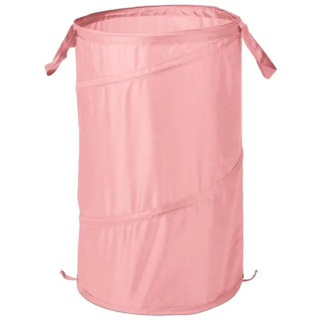 Alt view image 2 of 6 - Mainstays PopUp Spiral Polyester Laundry Hamper, Pink, 2Load Capacity