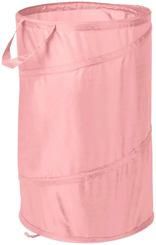 Main image of Mainstays PopUp Spiral Polyester Laundry Hamper, Pink, 2Load Capacity