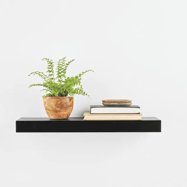 Alt view image 4 of 6 - Mainstays Black 18" Wood Floating Shelf