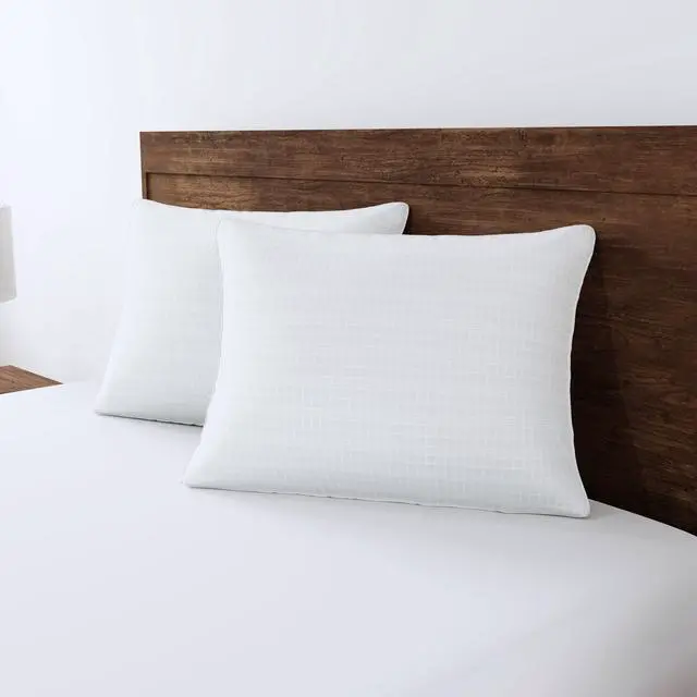 Alt view image 7 of 7 - (2 Pack) Mainstays Comfort Complete Bed Pillow, Standard/Queen, White, Antimicrobial, AllPosition Support