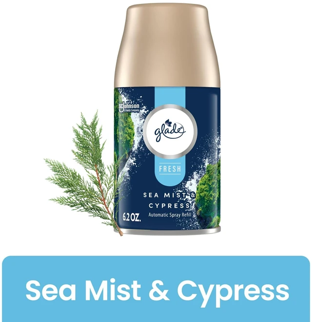 Main image of Glade Automatic Spray Refill, Sea Mist & Cypress Scent, Fresh Collection, 6.2 oz