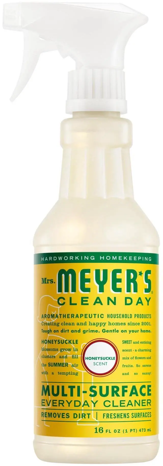 Alt view image 3 of 4 - (2 pack) Mrs. Meyer's Clean Day Multi-Surface Everyday Cleaner, Honeysuckle Scent, 16 Fl Oz