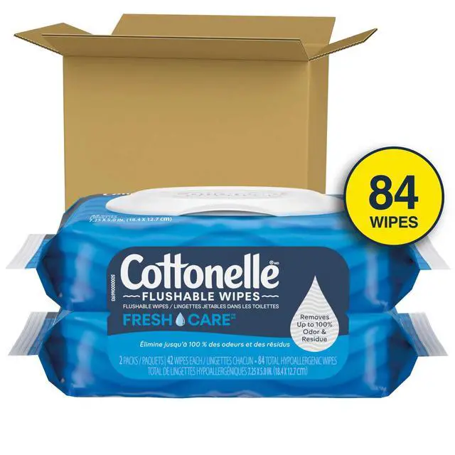 Alt view image 2 of 6 - Cottonelle Fresh Care Flushable Wet Wipes, 2 Flip-Top Packs