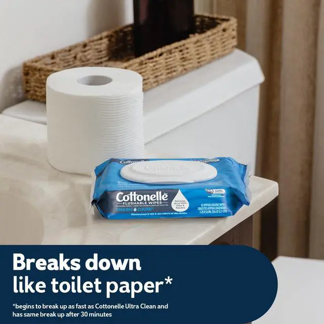Alt view image 3 of 6 - Cottonelle Fresh Care Flushable Wet Wipes, 2 Flip-Top Packs