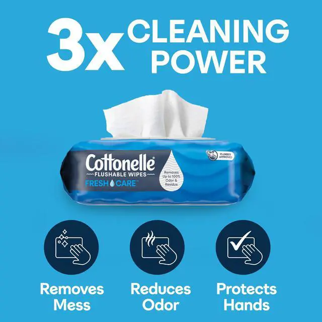 Alt view image 5 of 6 - Cottonelle Fresh Care Flushable Wet Wipes, 2 Flip-Top Packs