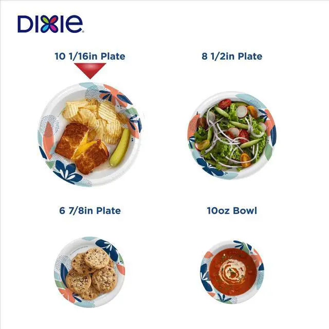 Alt view image 7 of 7 - Dixie Disposable Paper Plates, 10", Multi-Color, 50 Count