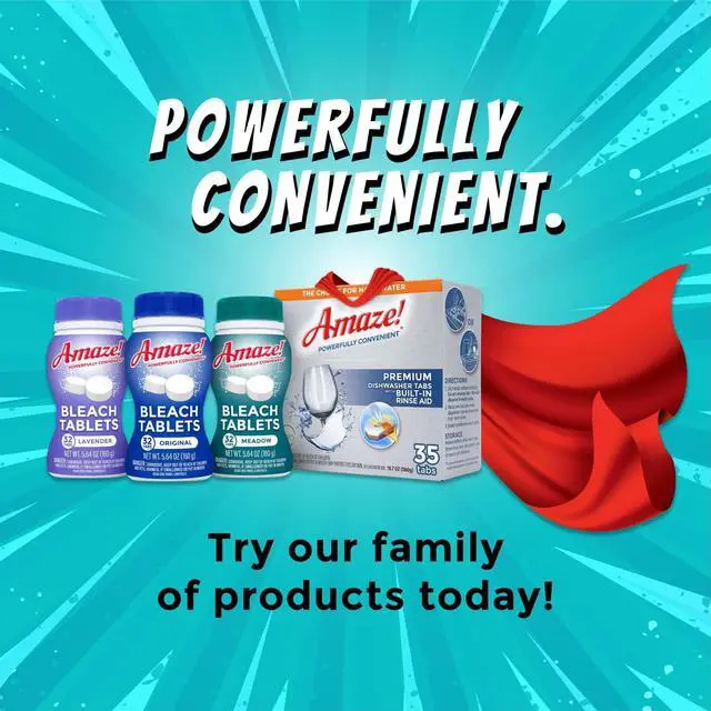 Alt view image 5 of 6 - Amaze!® Ultra-Concentrated Bleach Tablets Powerful Stain-Fighting & Whitening Laundry & Home Cleaning, 32 count, Lavender