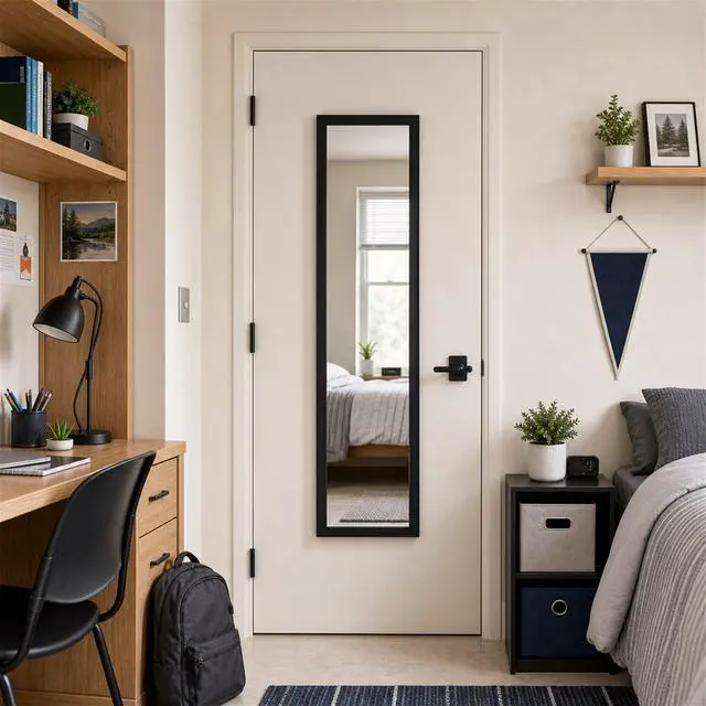 Alt view image 7 of 7 - Mainstays 13.5 in x 49.5 in Black Modern Door Mirror
