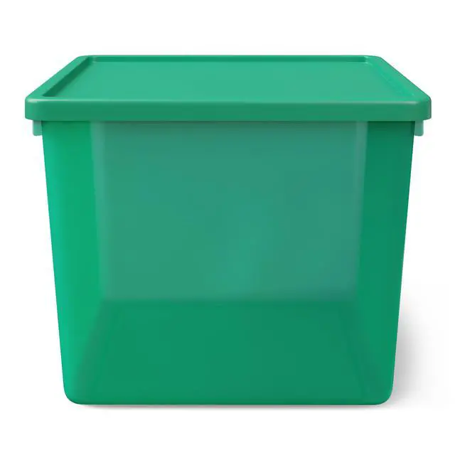 Alt view image 7 of 7 - Mainstays Kids Large Green Plastic Storage Bin with Lid