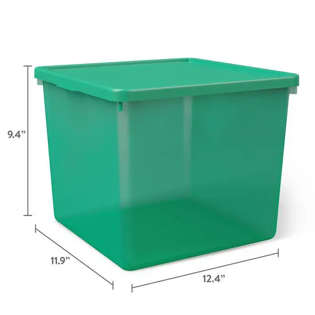 Alt view image 4 of 7 - Mainstays Kids Large Green Plastic Storage Bin with Lid