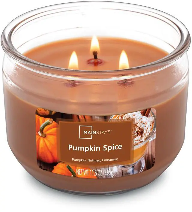 Main image of Mainstays Pumpkin Spice Scented 3-Wick Candle, 11.5 oz