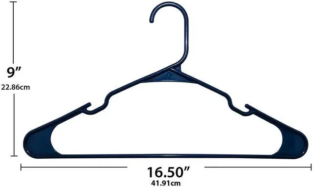 Alt view image 4 of 7 - Mainstays Plastic Notched Adult Hangers for Any Clothing Type, Blue Sapphire 50 Count