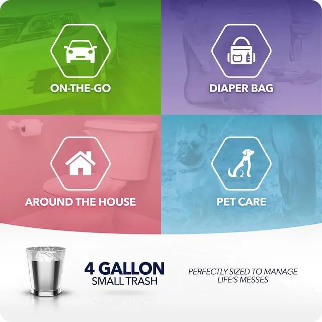 Alt view image 2 of 6 - Color Scents 4 Gallon Bathroom Trash Bags Lavender Scent, Microban, Twist Tie, 80 Count