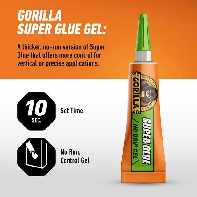 Alt view image 3 of 6 - Gorilla Clear Super Glue Gel 3g, Mini Tubes, 2 Count
