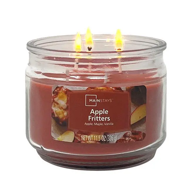 Alt view image 6 of 7 - Mainstays Apple Fritter 3-Wick Glass Jar Candle, 11.5 oz