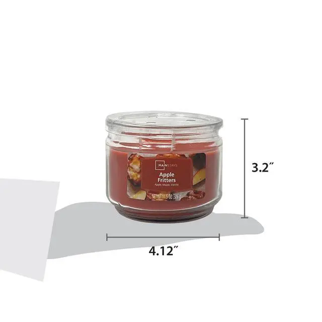 Alt view image 3 of 7 - Mainstays Apple Fritter 3-Wick Glass Jar Candle, 11.5 oz