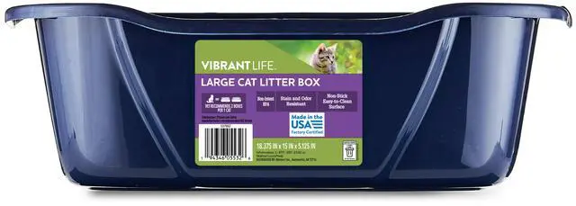Main image of Vibrant Life Large Open Cat Litter Box, Blue