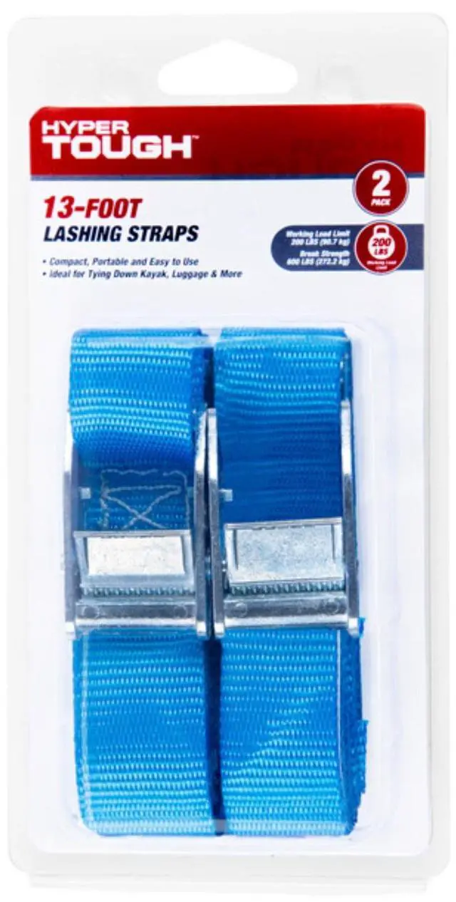 Main image of Hyper Tough 13 ft x 1 in Cam Buckle Lashing Strap Tie Down, 200 lbs., 2 Straps