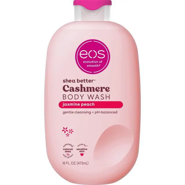 Main image of eos Shea Better Cashmere Body Wash, Jasmine Peach, Creamy Gel Formula, 16 fl oz.