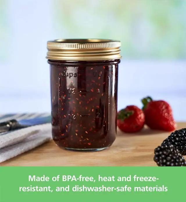 Alt view image 3 of 5 - Mainstays 8 oz Regular Mouth Half Pint Mason Canning Jars with Lids and Bands, 12 Pack