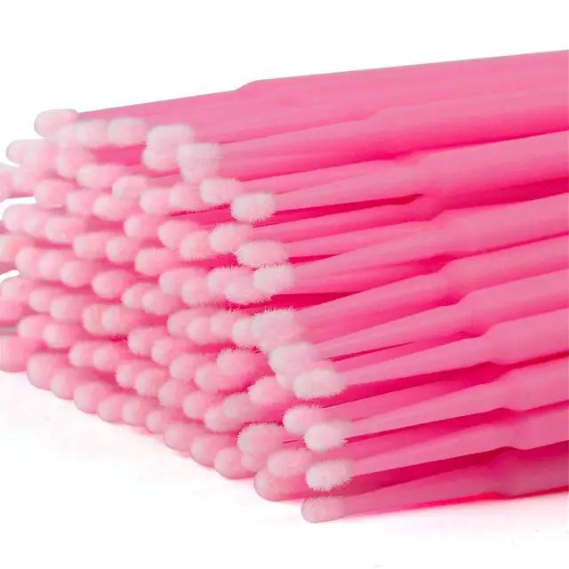Alt view image 3 of 7 - Tifanso 400PCS 2mm Disposable Micro Cotton Swabs for Lash Extensions, Pink