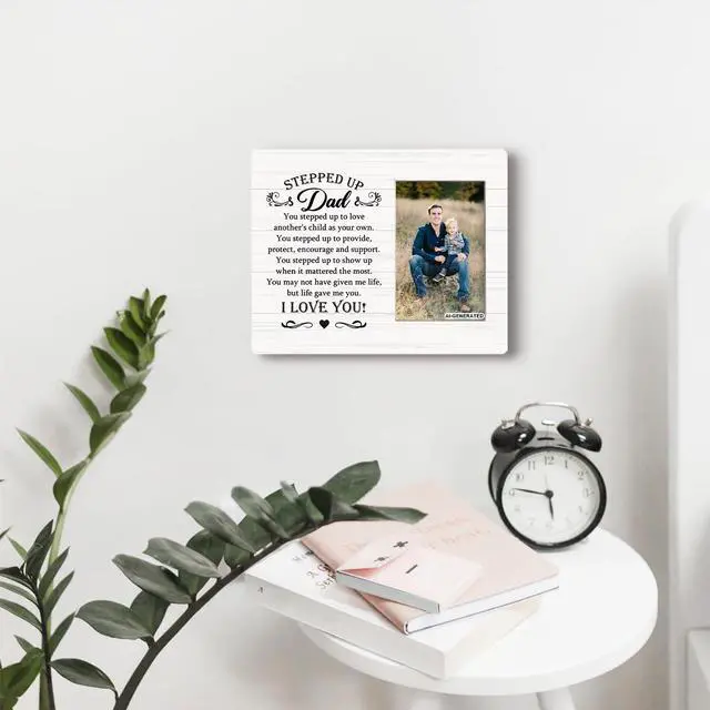 Alt view image 6 of 6 - Photo Frame 4x6Inches Wall Art Tabletop Grateful Gift for Stepdad Stepped Up Dad