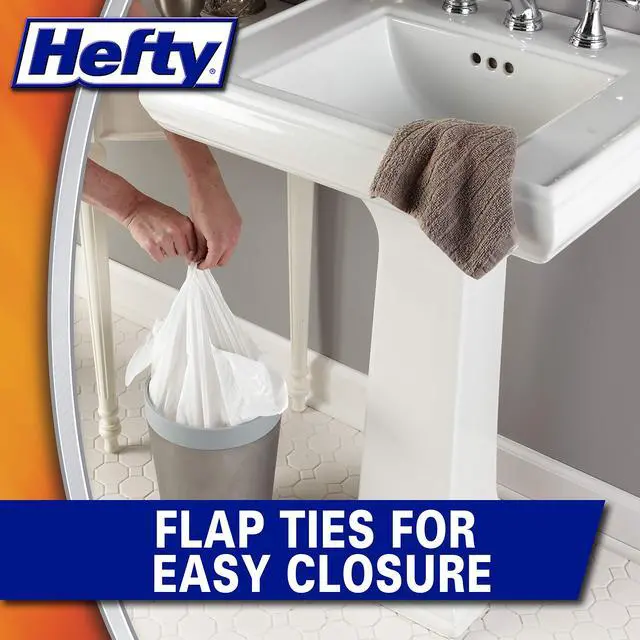 Alt view image 4 of 5 - Hefty Small Trash Bags 4 Gallon 26 Count Flap Tie Lavender & Sweet Vanilla Scent