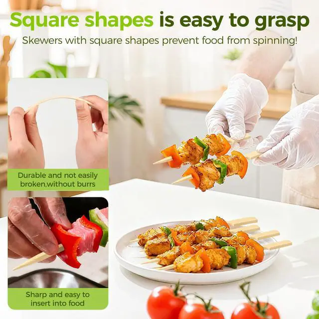 Alt view image 7 of 7 - Bamboo Appetizer Skewers 300 Pack, 4.7 Inch - Cocktail Picks, Charcuterie Toothpicks, Decorative Party Picks for Drinks and Food