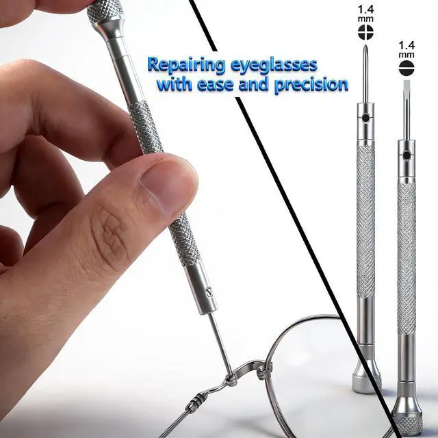 Alt view image 6 of 6 - Eyeglass Repair Kit with Precision Screwdriver, Tweezers, Cleaning Cloth and Screws - All-in-One Compact Portable Small Kit