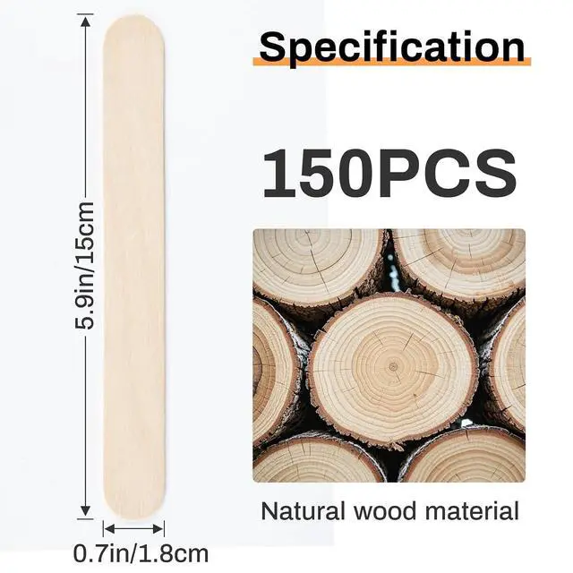 Alt view image 4 of 6 - 150pcs Large Wooden Waxing Spatula Sticks for Hair Removal, 6 Inches