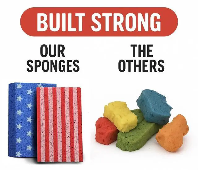 Alt view image 4 of 7 - Multi-Purpose Sponges 2-Pack, Large, USA, for Car Washing, Tile & Grout, All Purpose Cleaning