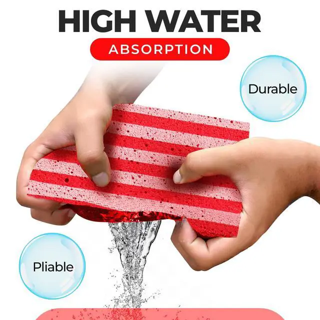 Alt view image 6 of 7 - Multi-Purpose Sponges 2-Pack, Large, USA, for Car Washing, Tile & Grout, All Purpose Cleaning