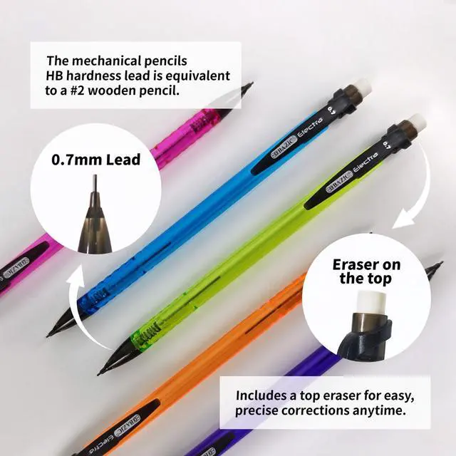 Alt view image 4 of 7 - BAZIC Claris 0.7mm Mechanical Pencil, 6-Pack