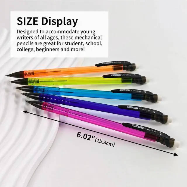 Alt view image 6 of 7 - BAZIC Claris 0.7mm Mechanical Pencil, 6-Pack