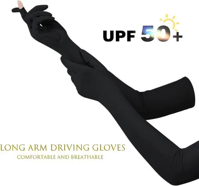 Alt view image 6 of 7 - UV Sun Protection Long Arm Driving Gloves for Women Outdoor Summer
