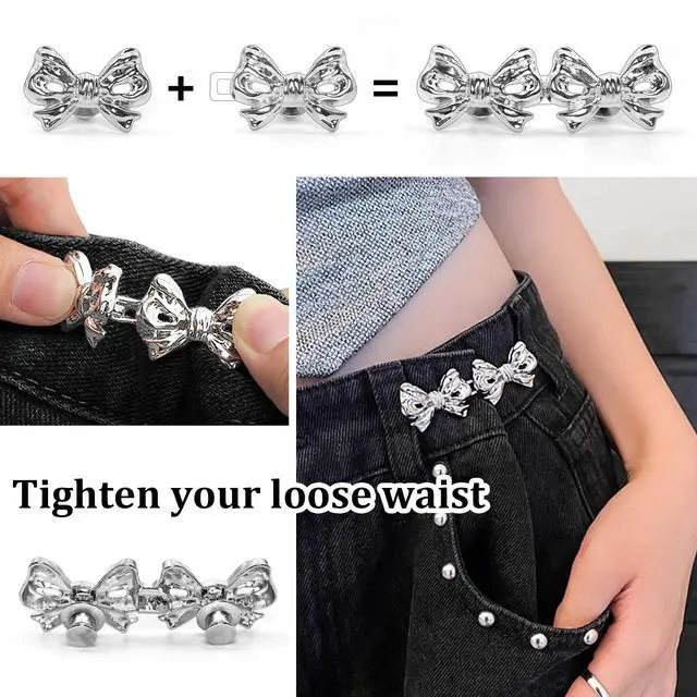 Alt view image 2 of 6 - 8 Sets Adjustable Detachable Decorative Waist Buckles, Jeans Buttons for Crystal Pants (Gold)