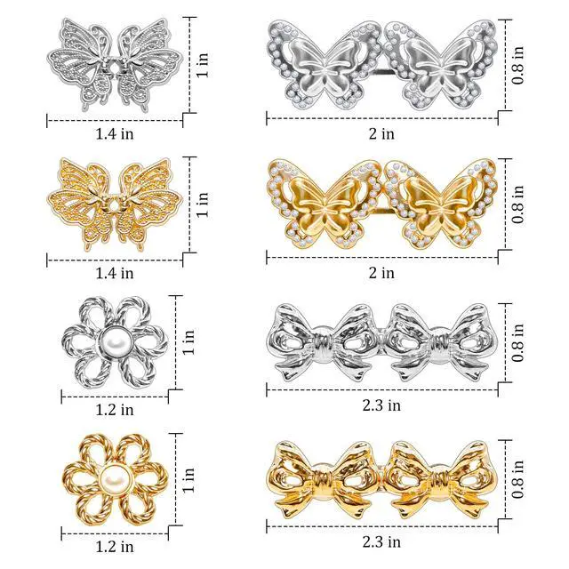 Alt view image 4 of 6 - 8 Sets Adjustable Detachable Decorative Waist Buckles, Jeans Buttons for Crystal Pants (Gold)