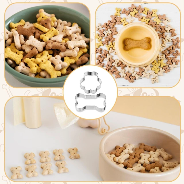 Alt view image 6 of 7 - 6 PCS Dog Bone & Paw Print Cookie Cutter Set, 3 Sizes Stainless Steel Biscuit Molds for Baking