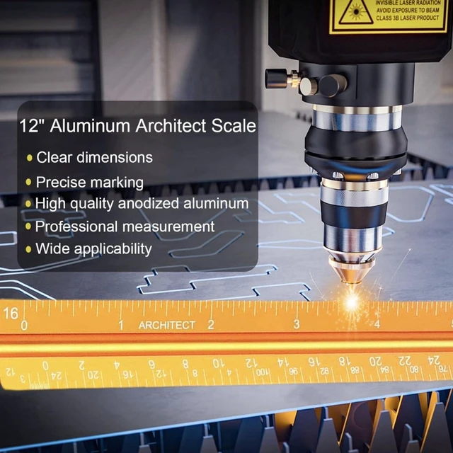 Alt view image 5 of 6 - Architectural Scale Ruler, Imperial Architect and Engineer Scale