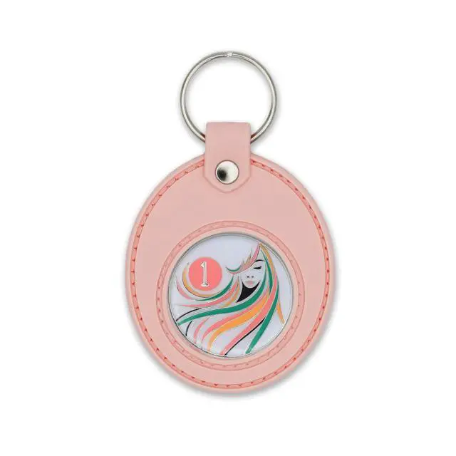Alt view image 3 of 6 - Pink AA Coin Holder Keychain for Sobriety Chip Medallions and Recovery Tokens