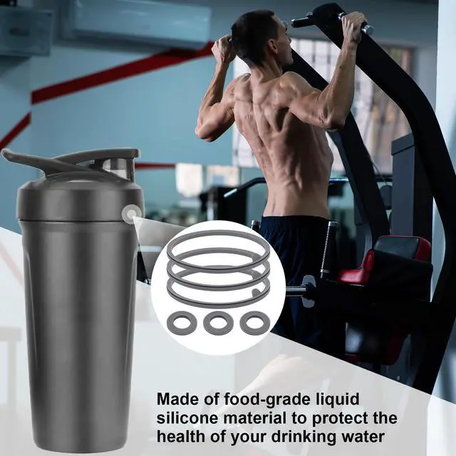 Alt view image 7 of 7 - 6pcs Lid Gasket Replacement for Blender Bottle Strada Flip Shaker, 2 Sizes Silicone Seal Ring for 24oz 28oz (Gray)