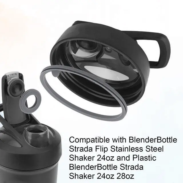 Alt view image 4 of 7 - 6pcs Lid Gasket Replacement for Blender Bottle Strada Flip Shaker, 2 Sizes Silicone Seal Ring for 24oz 28oz (Gray)