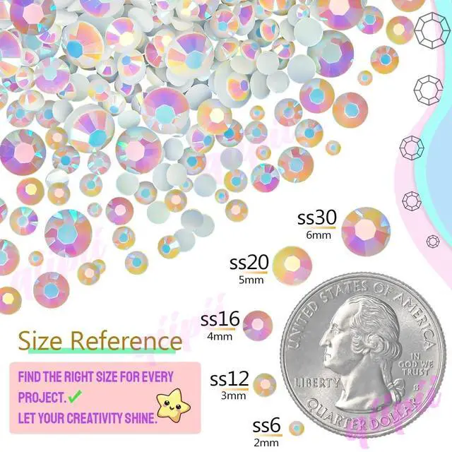 Alt view image 5 of 7 - Qiipii 28 Color 4mm Crystal Resin Rhinestones with B7000 Glue SS16 Flatback Bedaazler Kit for Nails, Eyes, Face, Makeup, Tumblers, Bottles, Crafts