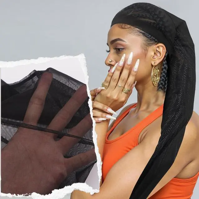 Alt view image 3 of 6 - Breathable Loc Sleeve for Braids and Hair Weave with Elastic Band (Black)