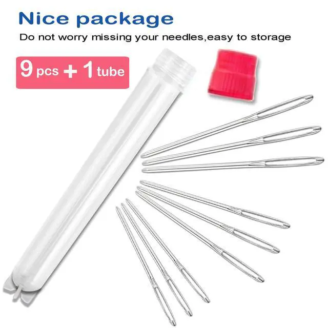 Alt view image 2 of 6 - ORRDICE Large-Eye Blunt Needles, Stainless Steel, 9 Pieces for Finishing off Crochet Projects, Knitting, Sewing, Weaving, and Stringing
