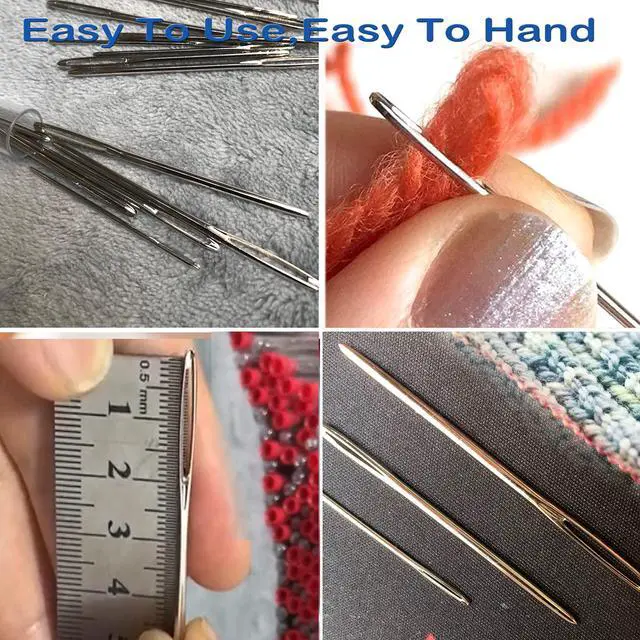 Alt view image 6 of 6 - ORRDICE Large-Eye Blunt Needles, Stainless Steel, 9 Pieces for Finishing off Crochet Projects, Knitting, Sewing, Weaving, and Stringing