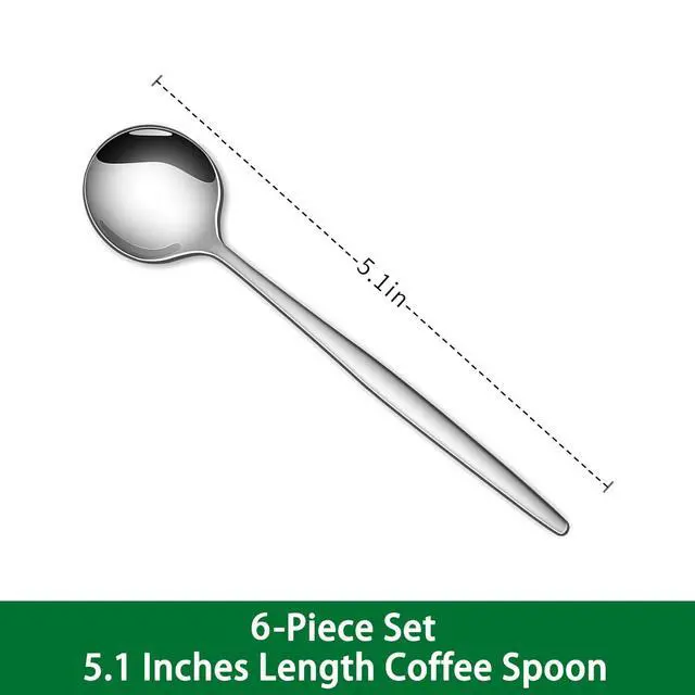 Alt view image 2 of 7 - 1 Inches Stainless Steel Coffee & Tea Spoon, 6-Piece Mini Espresso Spoons for Dessert