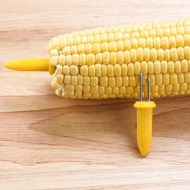 Alt view image 3 of 6 - 10PCS Stainless Steel Corn on the Cob Skewers - Twin Prong Corn Holders for BBQ