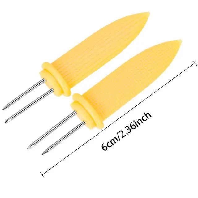 Alt view image 4 of 6 - 10PCS Stainless Steel Corn on the Cob Skewers - Twin Prong Corn Holders for BBQ